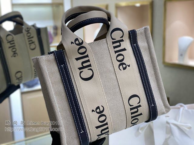 Chloe女包 克洛伊經典Woody Tote小號手袋 Chloe帆布托特包購物袋  jjh1249